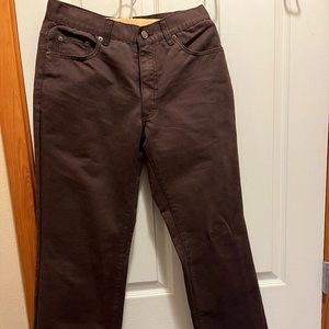 Gucci Designer G embroidered Pocket Italy Jeans, Size 32, Brown